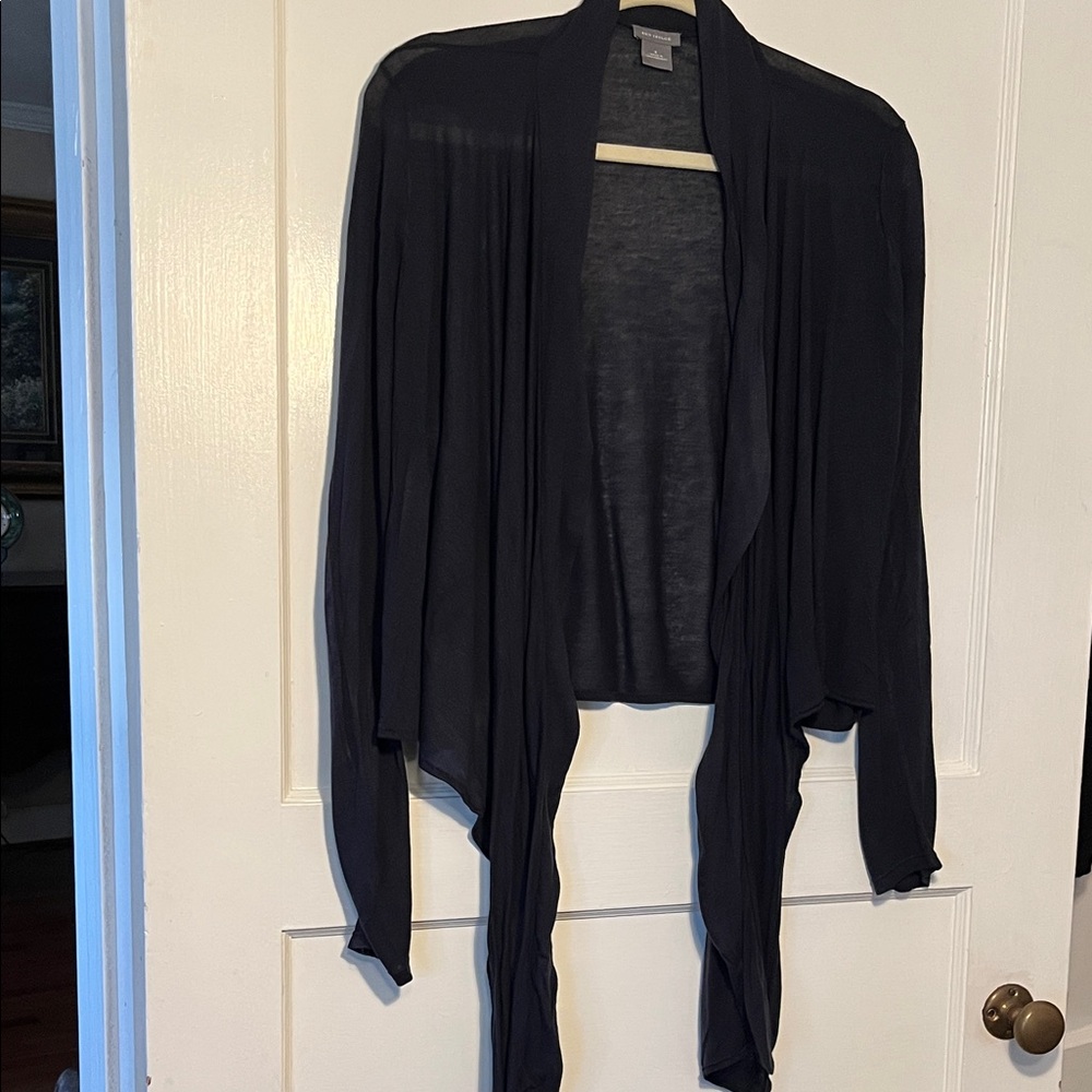 Ann Taylor Lightweight  Navy Women's Sweater size small tie front